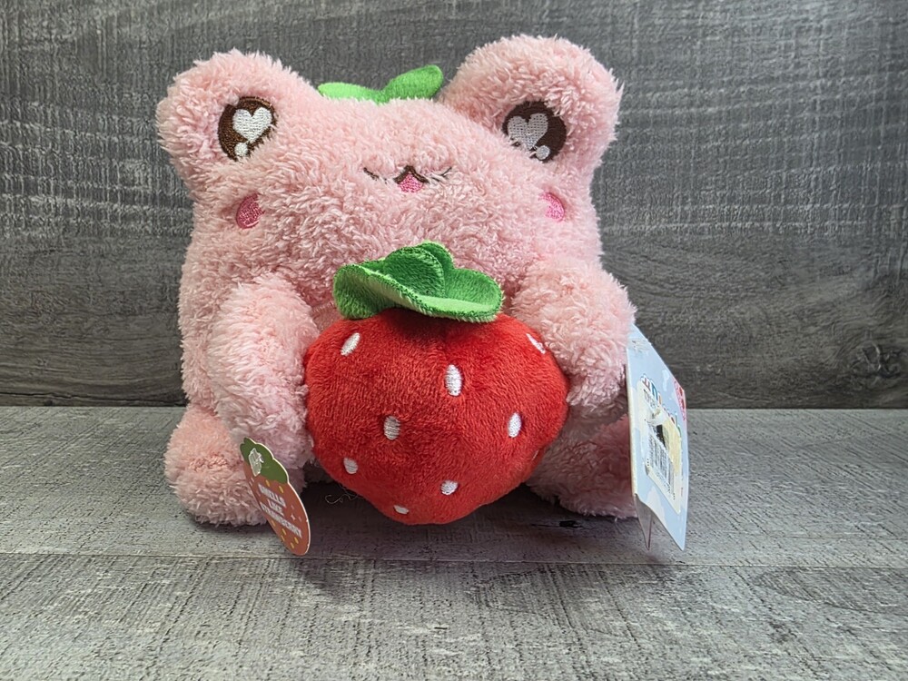Strawberry Frog Wawa Pink 6" Plush NWT Cuddle Barn Scented Stuffed Animal g61